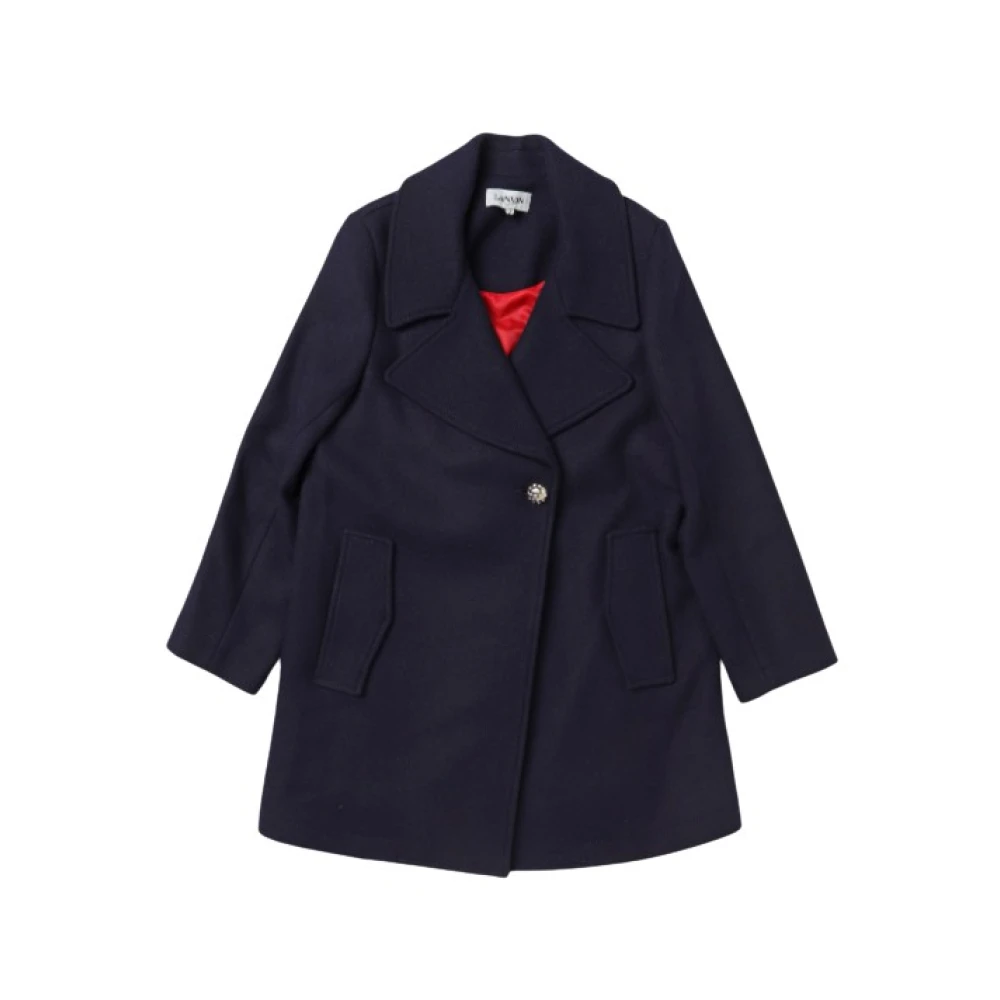 Lanvin Barn Navy Kappa Knappfästning Blue, Flicka