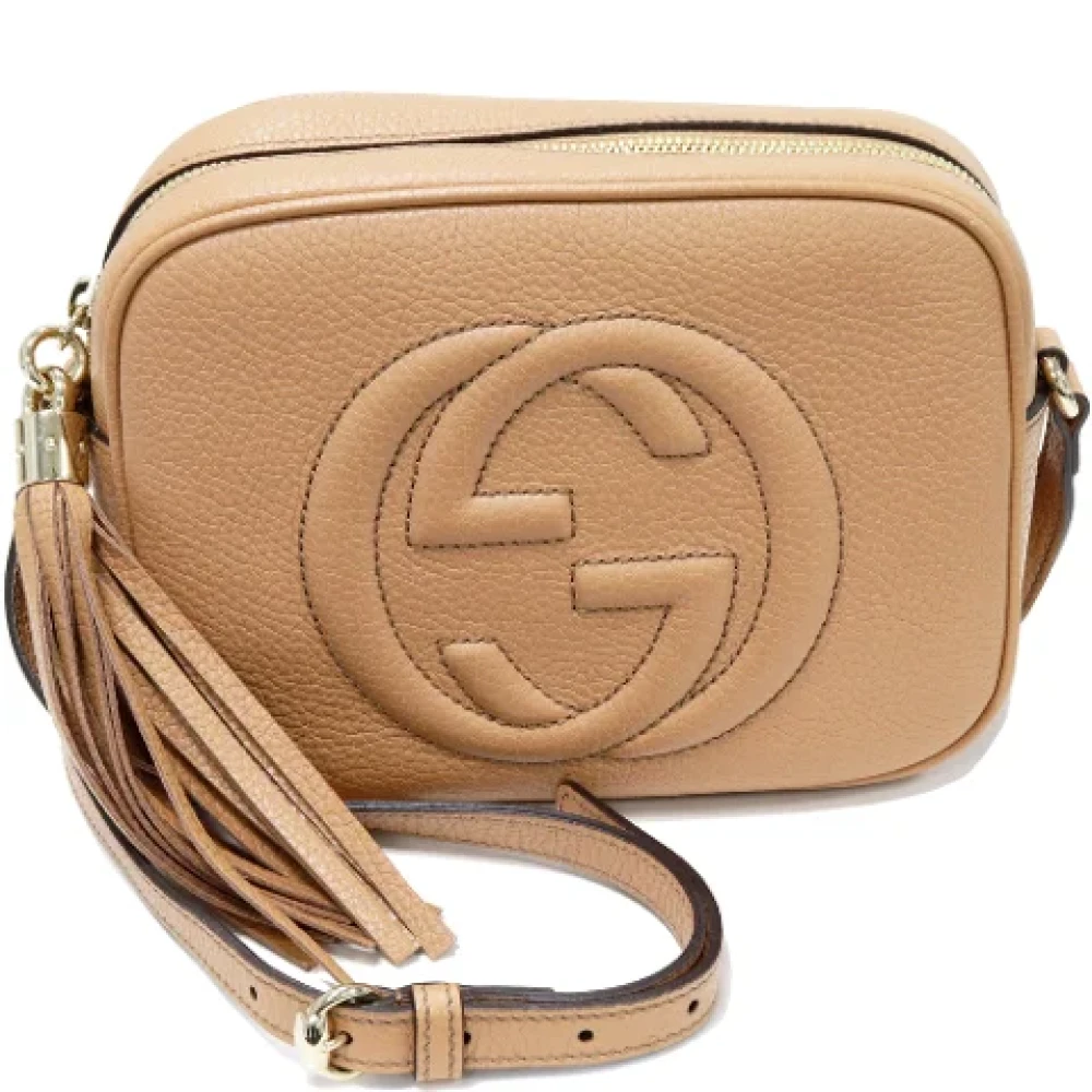 Gucci Vintage Pre-owned Leather crossbody-bags Beige Dames