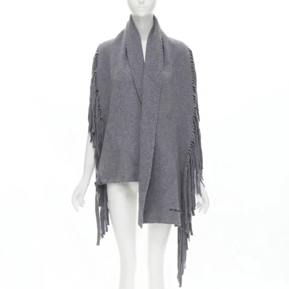 Burberry Vintage Pre-owned Wool scarves Gray Dames