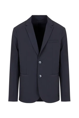 Blå Linne Twill Blazer