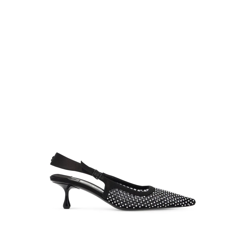 Jimmy Choo Kristall Mesh Slingback Decollete Klackar Black, Dam