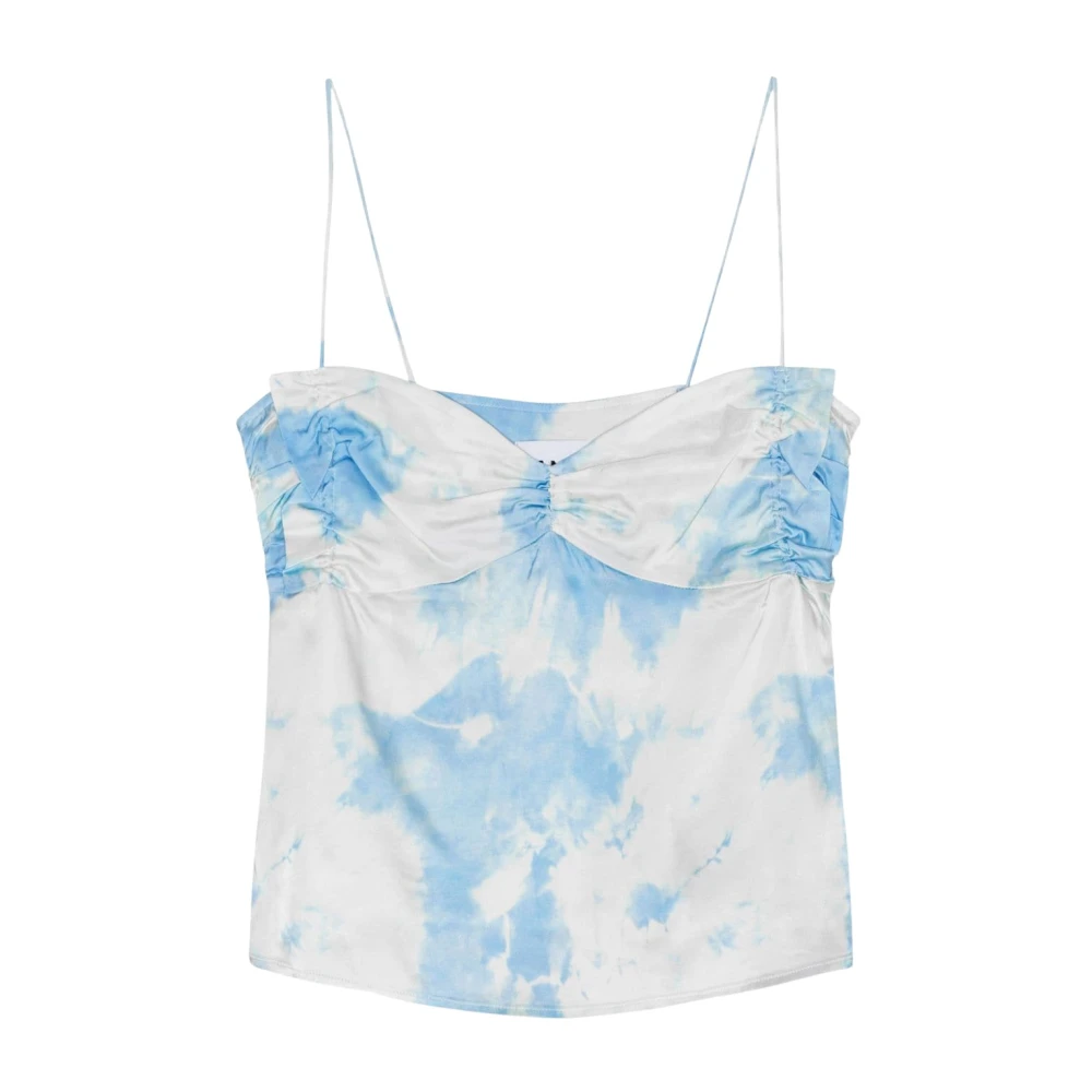 Ganni Satin Slip Top met Bandjes White Dames