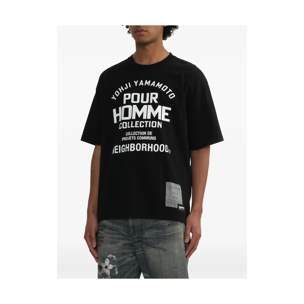 Yohji Yamamoto Zwart Logo Crew Neck T-shirt Black Heren