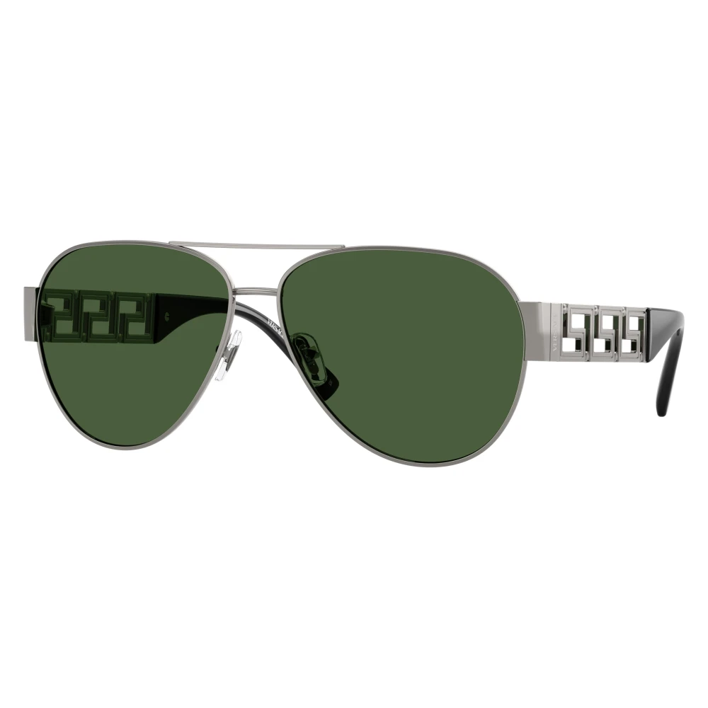 Versace Men's Gray Greca Sunglasses