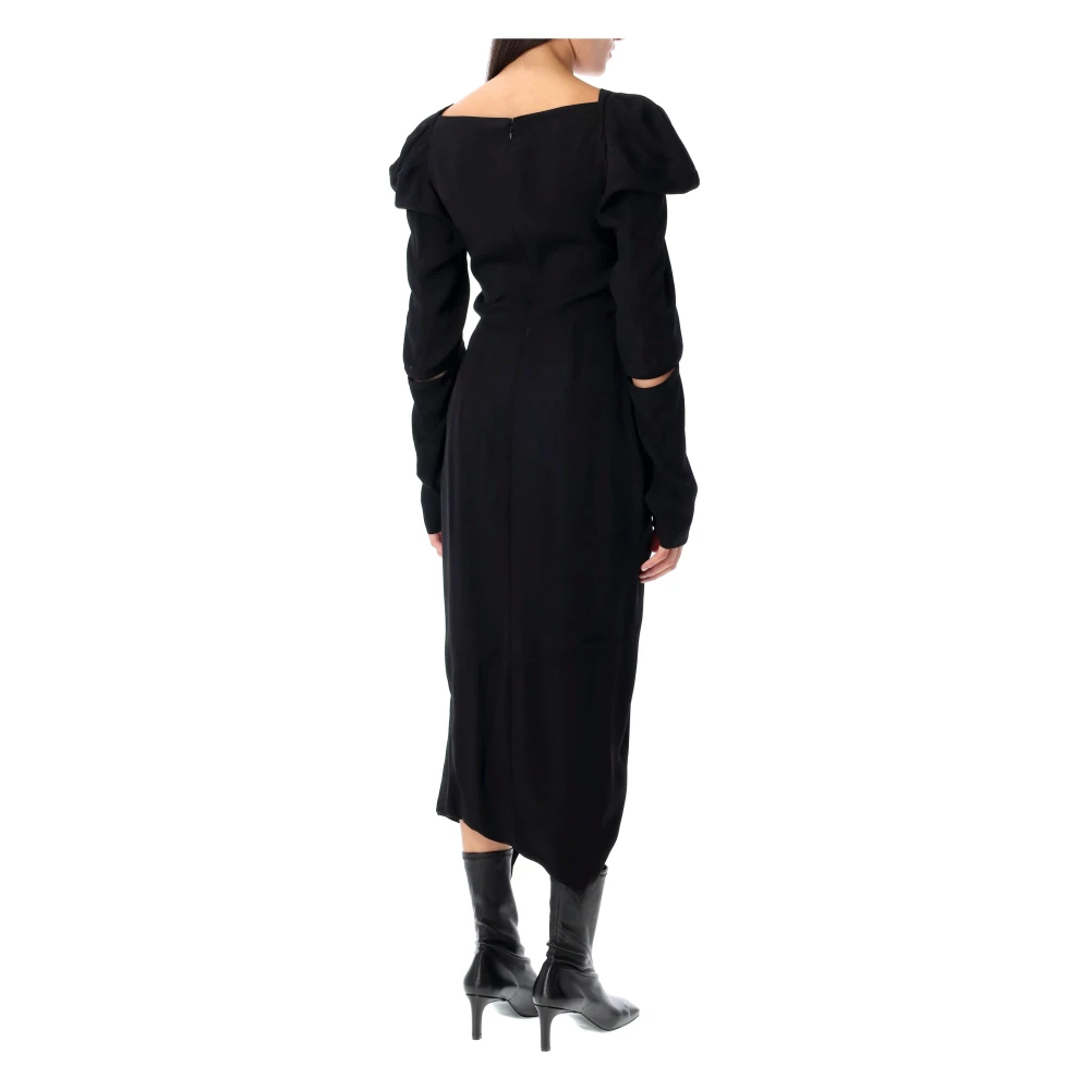 Vivienne Westwood Zwarte Panther Jurk Lange Mouwen Elegant Black Dames