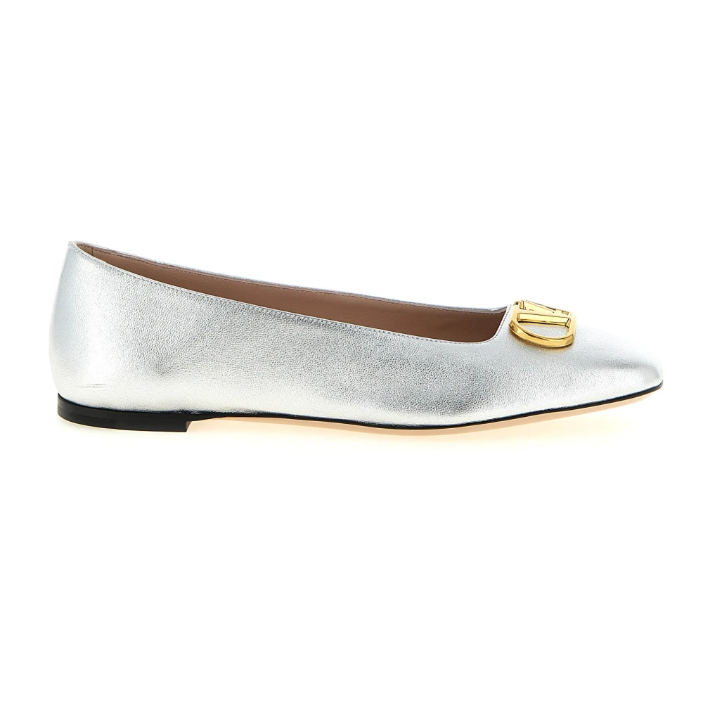 Valentino Garavani Women's Gray Ballerina Shoes, 7 Uk, Vlogo Signature Ballerina