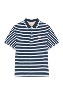 Cotton Piqué Polo With VLogo Patch