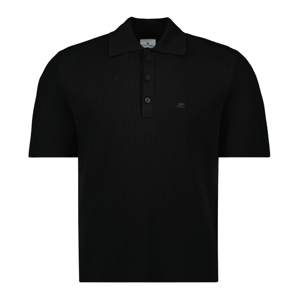 Courrèges Gebreide Polo Zwart Black Heren