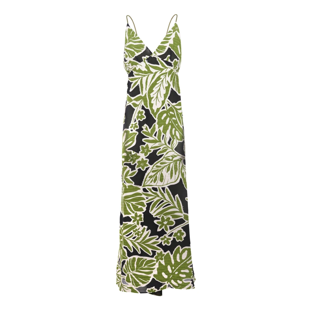 Niu Women's Abito Lungo Con Stampa Tropicale