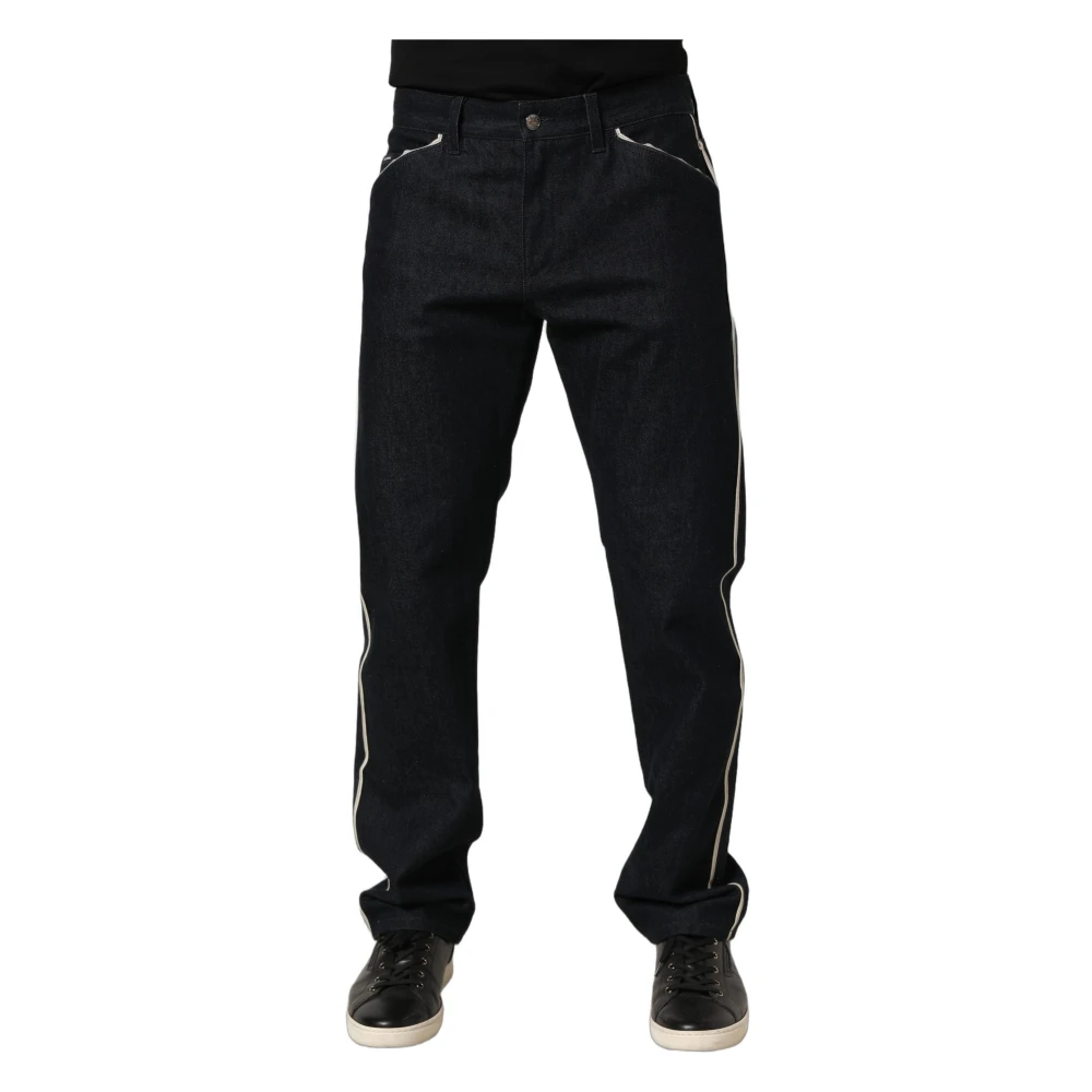Dolce & Gabbana Black Straight Fit Jeans, Male, M, Straight Jeans