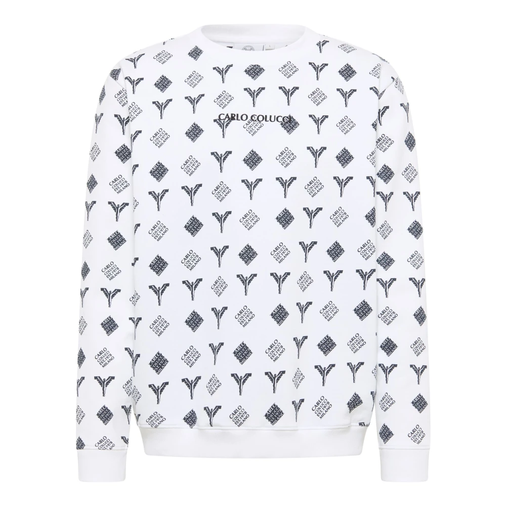 Carlo Colucci Men's White Logo Sweatshirt