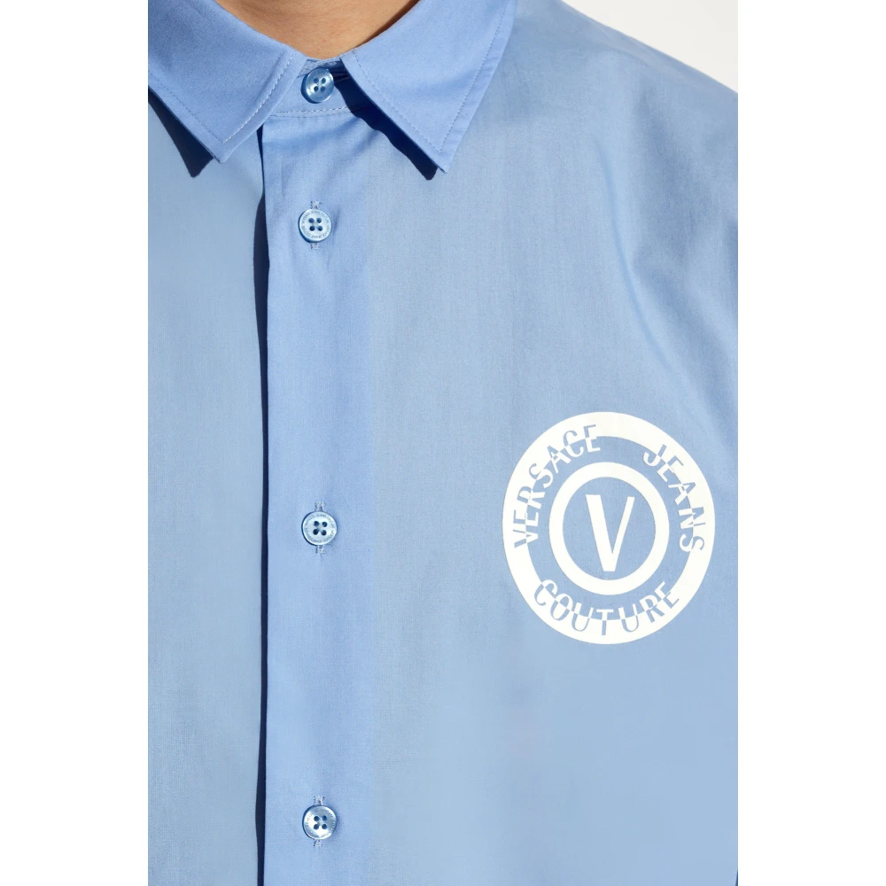 Versace Jeans Couture Shirt met logo Blue Heren
