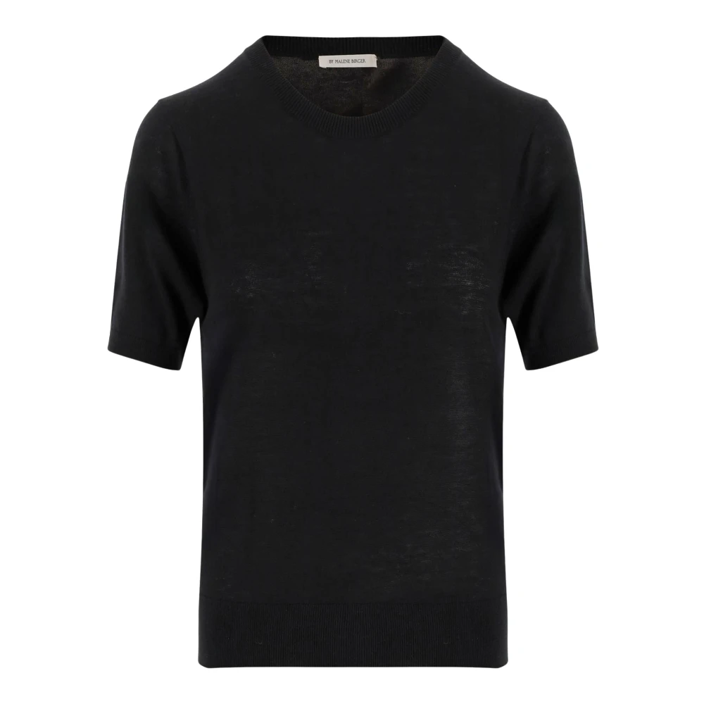By Malene Birger Zwarte Wollen Blend Pullover Met Ronde Hals By Herenne Birger Black Dames