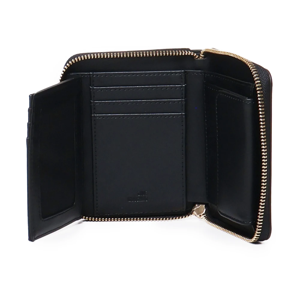 Love Moschino Zwarte Ecoleather Portemonnee met Ritssluiting Black Dames