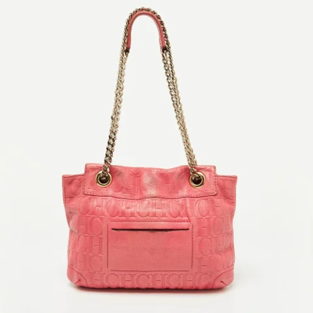 Carolina Herrera Pre-owned Leather shoulder-bags Pink Dames