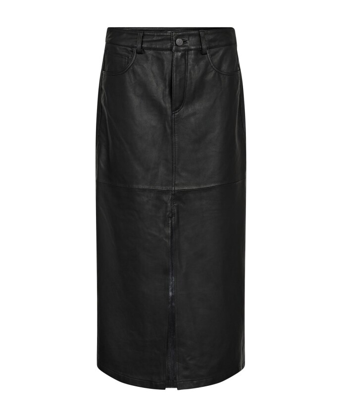 jupe-fendue-en-cuir