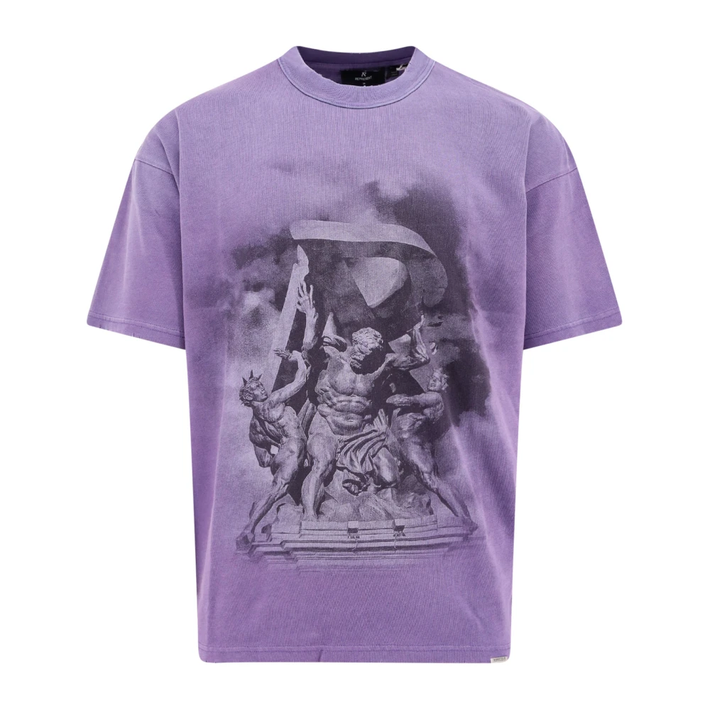 Represent Vintage Katoenen T-shirt met Print Purple Heren