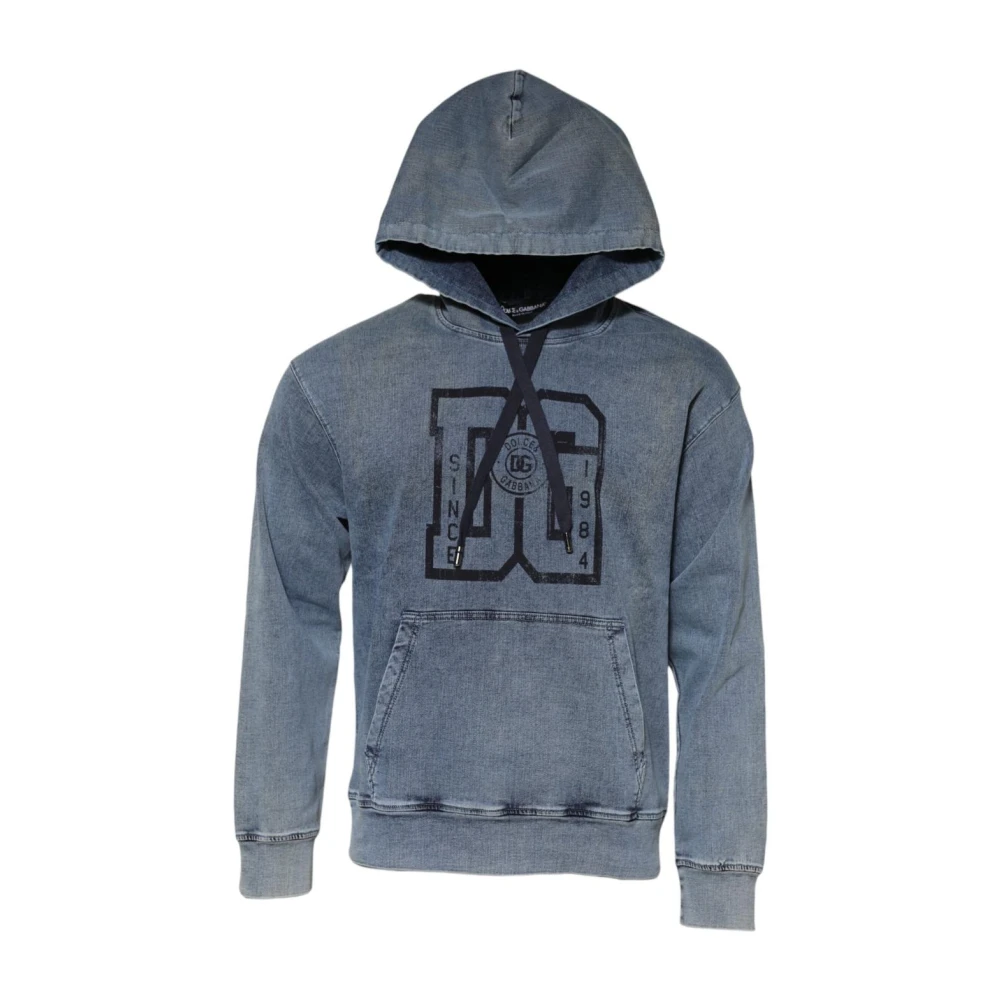 Dolce & Gabbana Men's Blue Hooded Sweatshirt Jumper - Hoodies - L - Sweatshirts & Hoodies