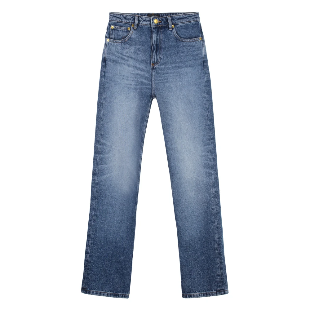 A.p.c. Straight Leg Jeans met Metalen Details Blue Dames