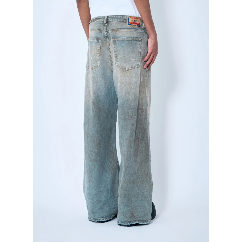 Diesel Versleten Denim Jeans met Logopatch Blue Heren