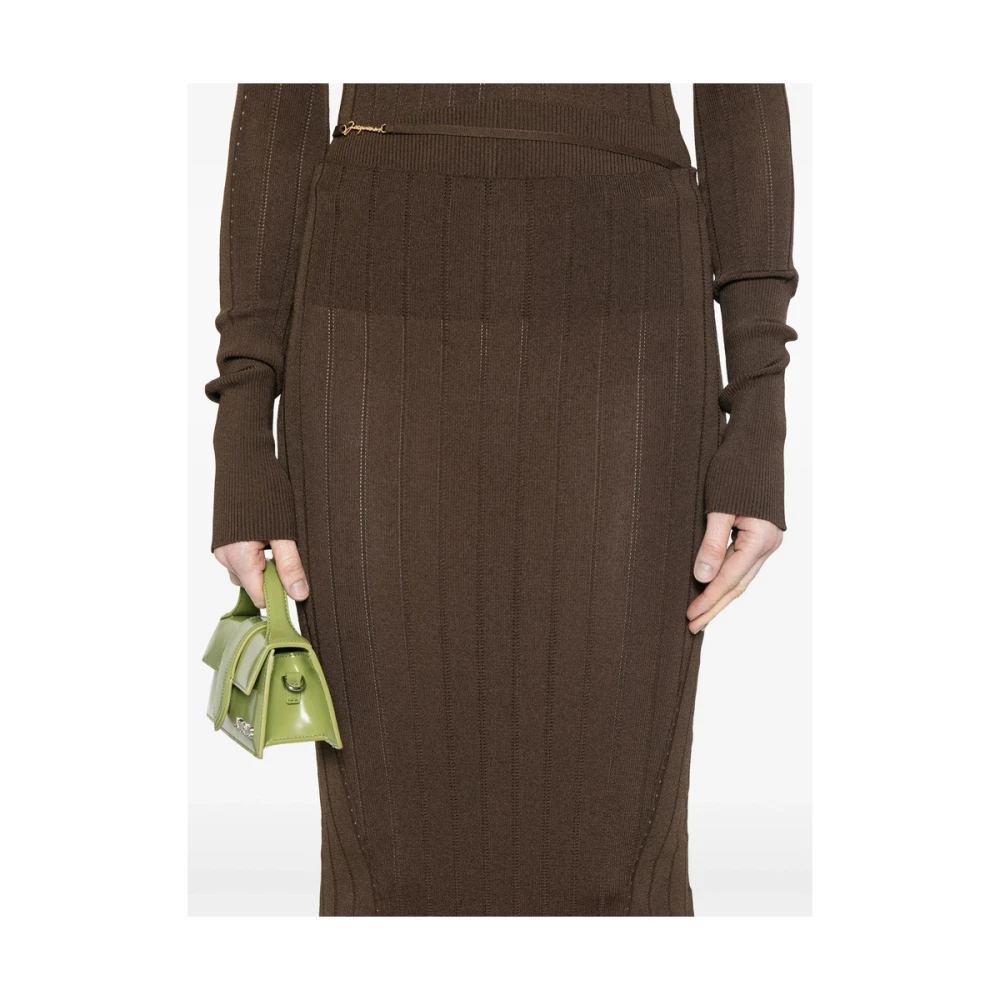 Jacquemus Bruine Rok met Elastische Tailleband Brown Dames
