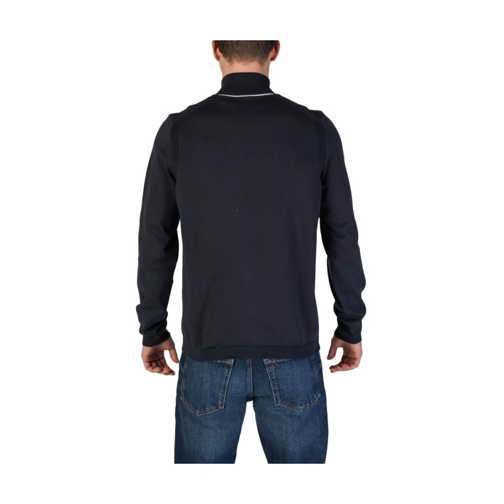 Hugo Boss Blauwe Katoenen Vest Herfst Winter Collectie Blue Heren