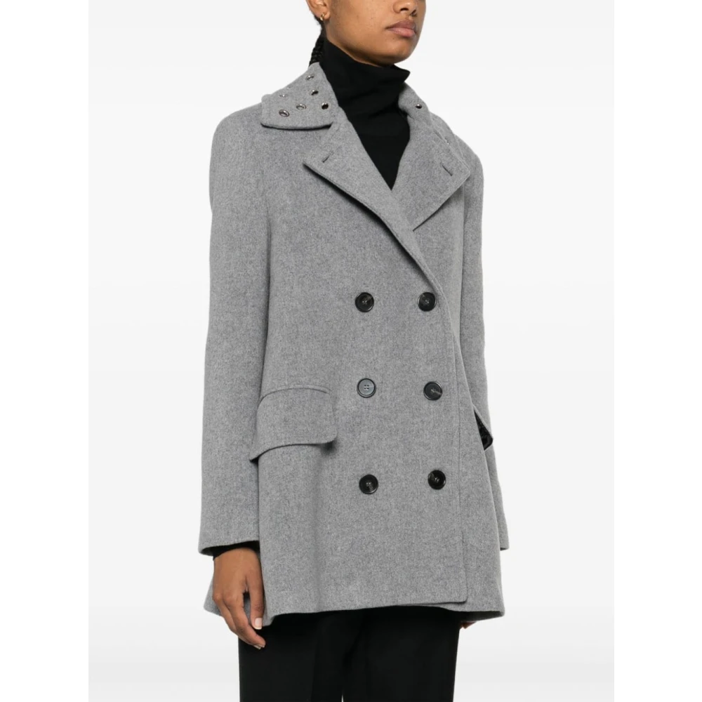 Msgm Grijze Wol Damesjas Gray Dames