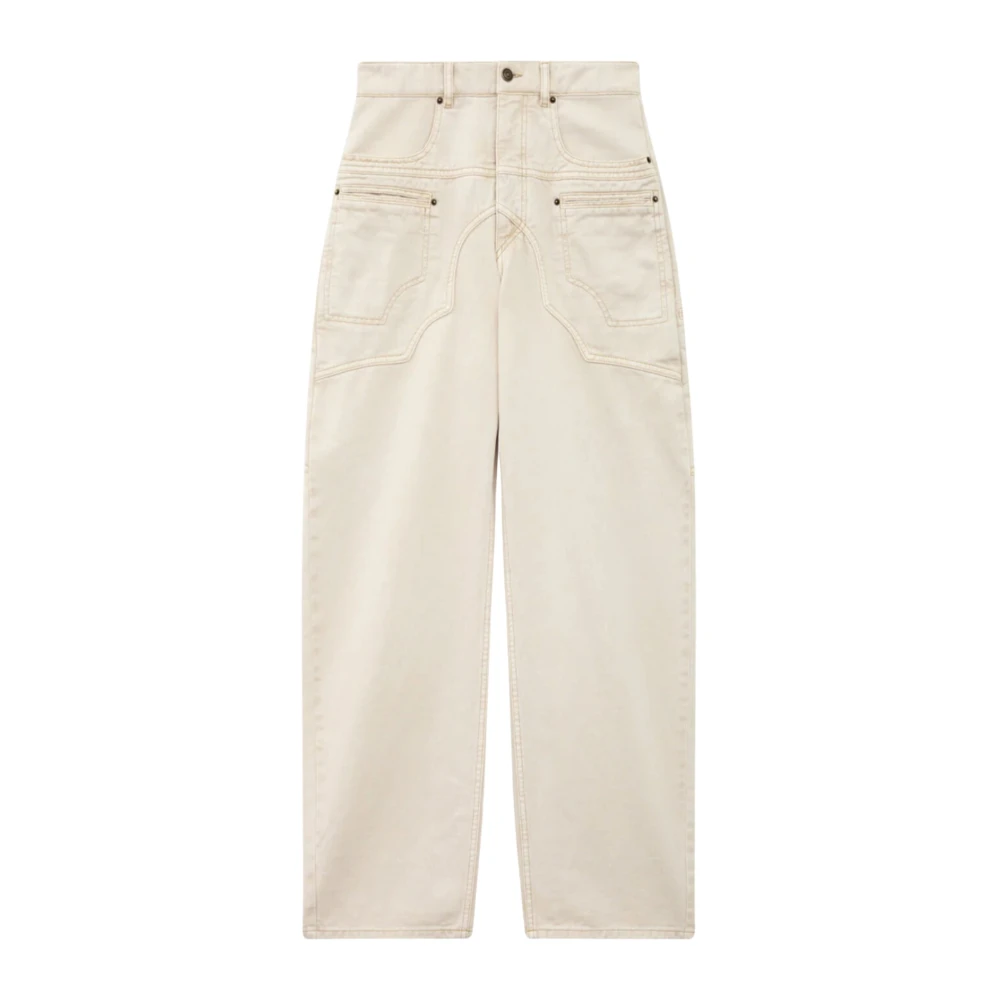 Isabel marant Loszittende Ecru Denim Jeans Beige Heren