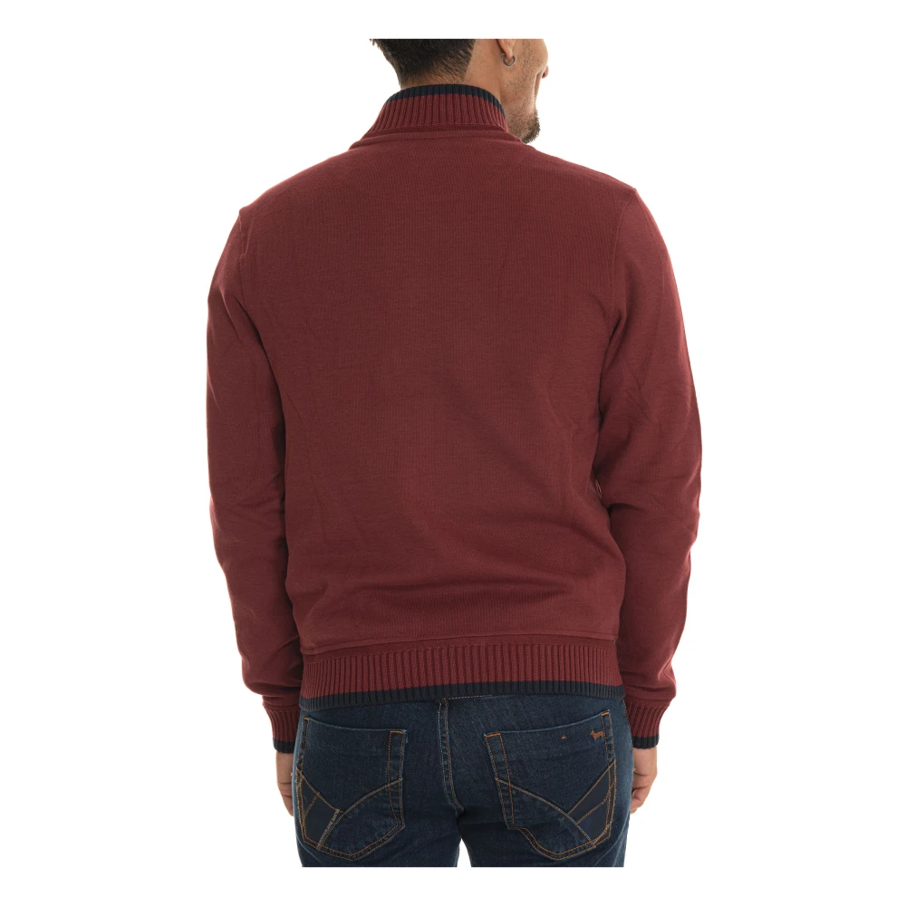 Harmont & Blaine Logo Zip Sweatshirt met Piping Detail Red Heren