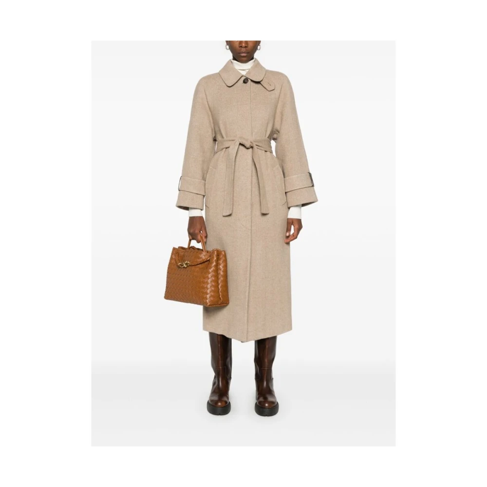 BRUNELLO CUCINELLI Lichtbruine wollen jas met Monili-ketting Brown Dames