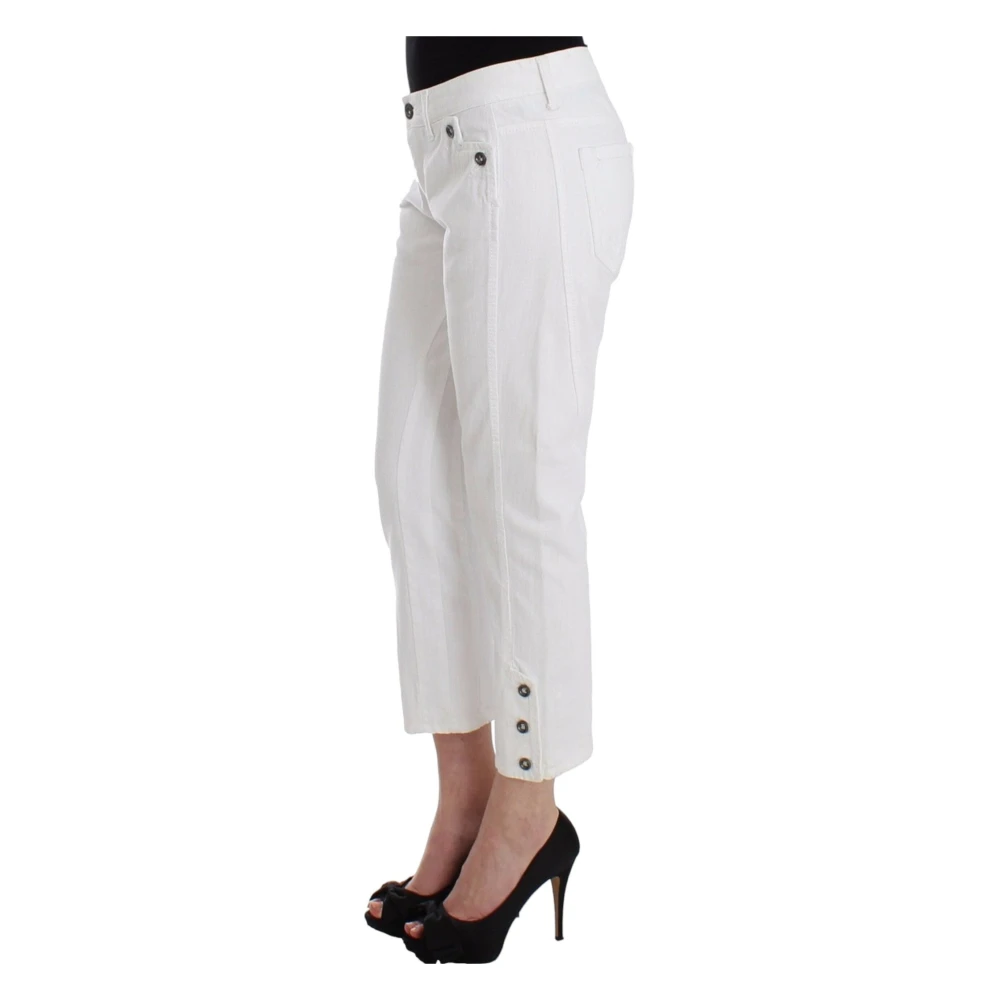 Ermanno Scervino Witte Cropped Jeans voor Verfijnde Stijl White Dames