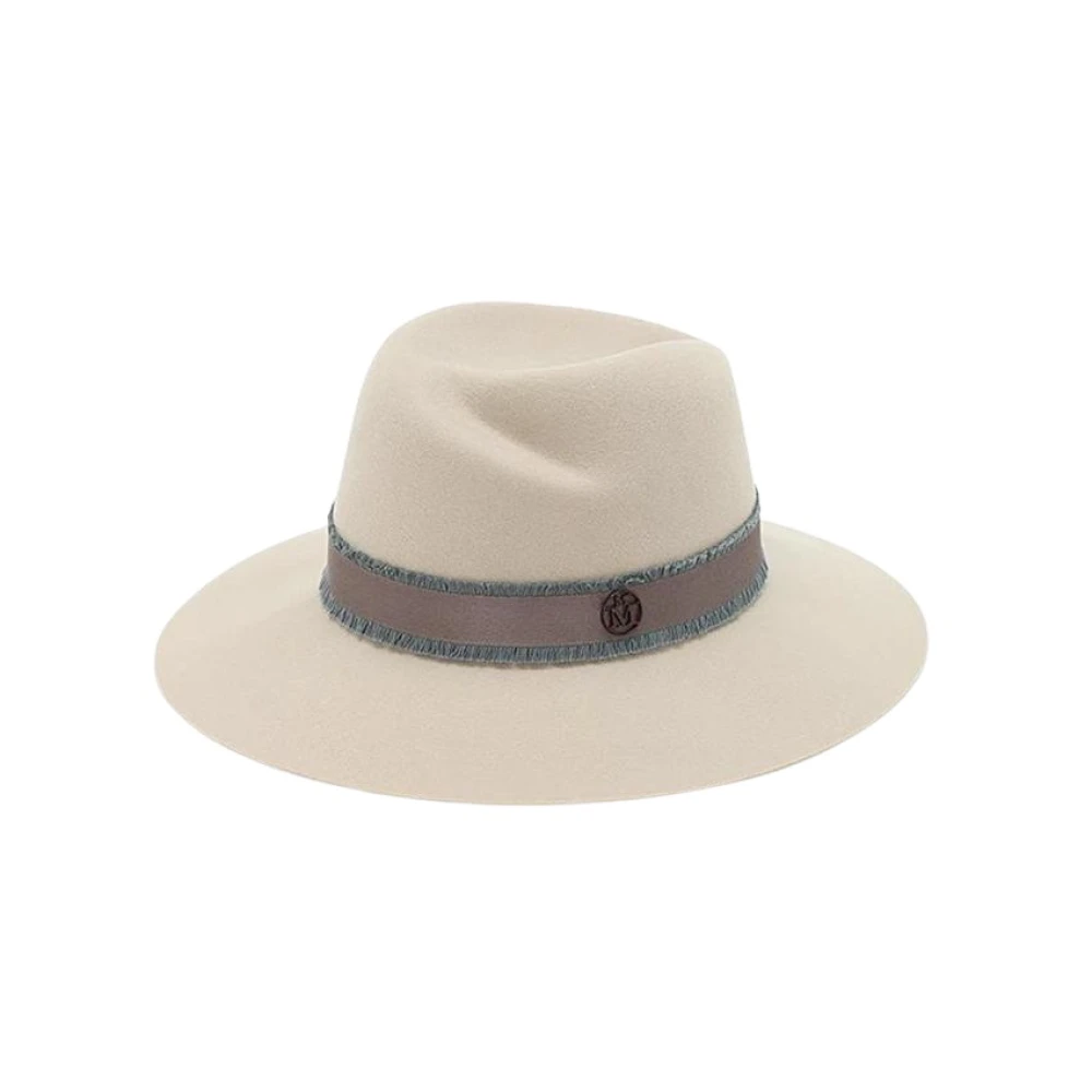 Maison Michel Dekorerad Bomull Grosgrain Hatt Beige, Herr