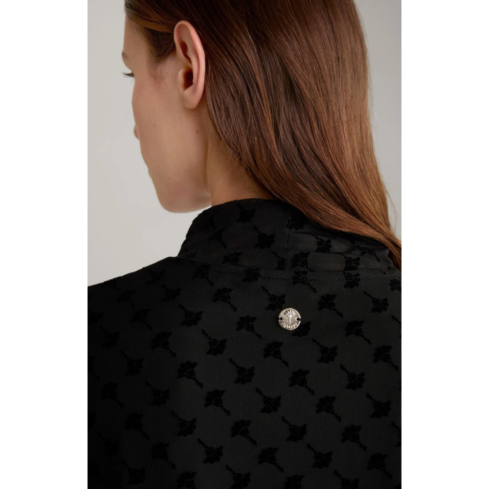 Joop! Zwarte jurk met fluwelen madeliefjespatroon Black Dames
