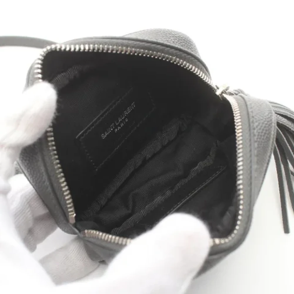 Saint Laurent Vintage Pre-owned Leather shoulder-bags Gray Dames