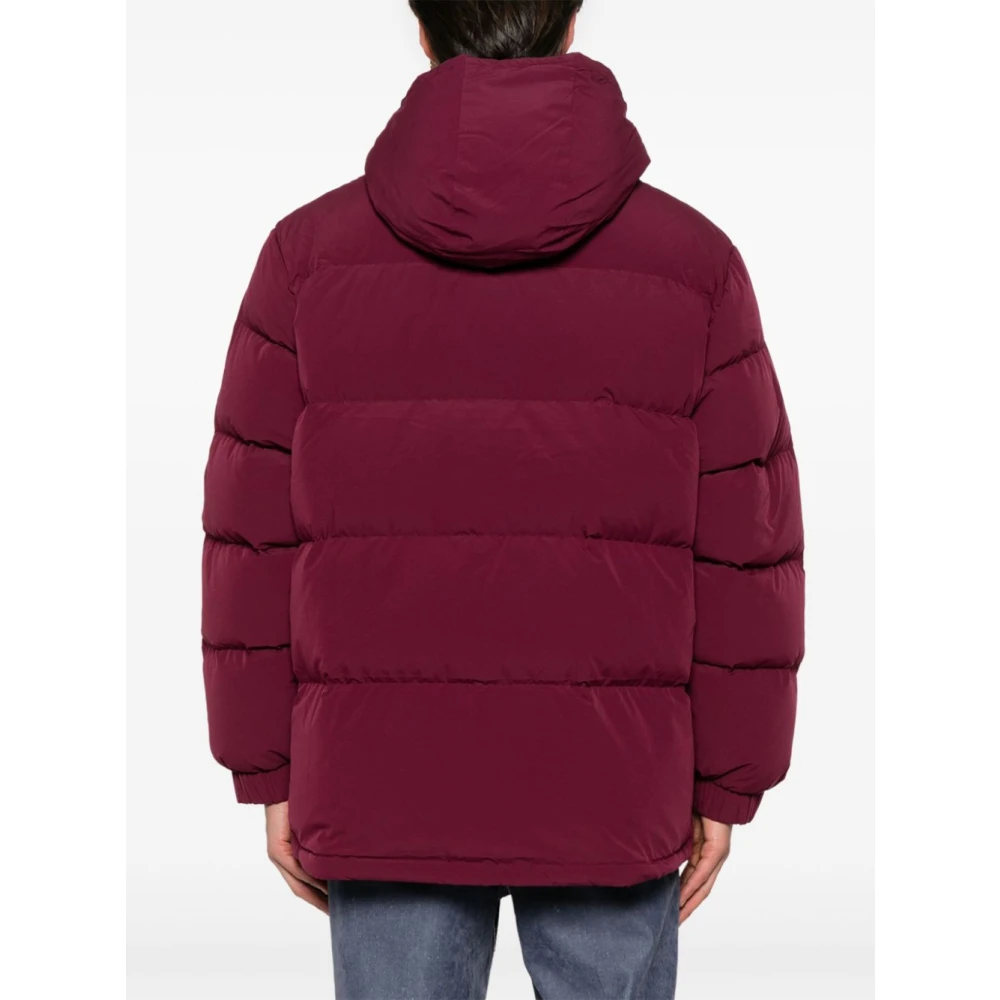 Maison Kitsuné Rode gewatteerde donsjas met capuchon Red Heren
