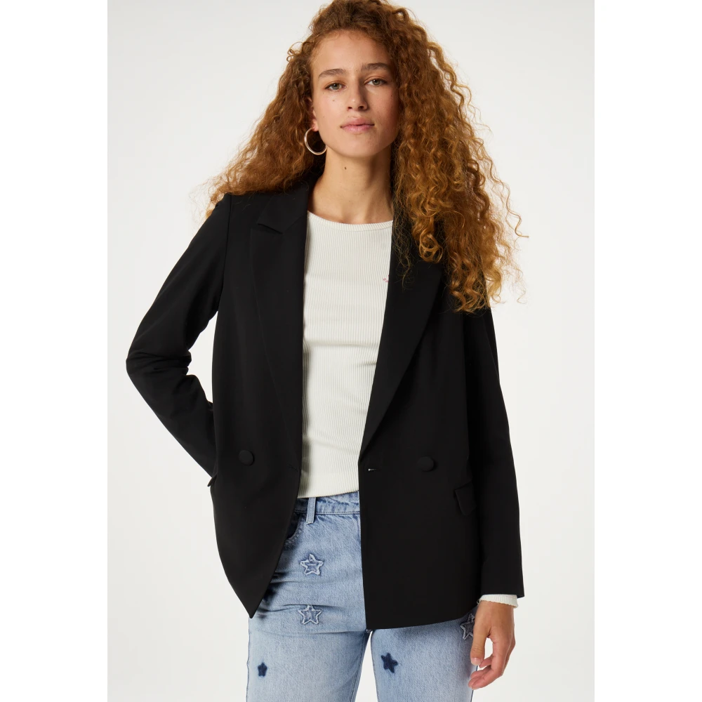 Fabienne Chapot Zwarte Blazer met Hart Knopen Black Dames