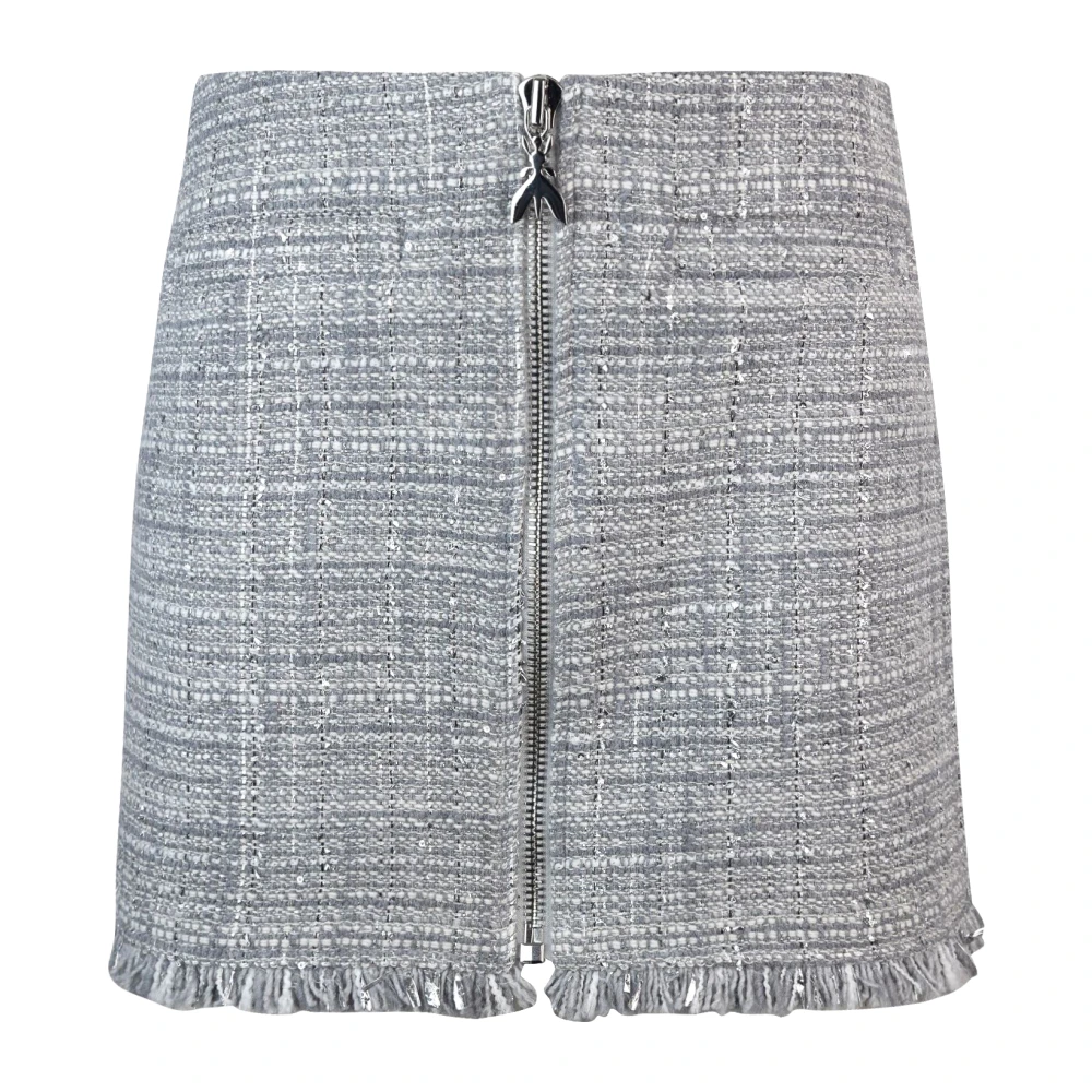 PATRIZIA PEPE Grijze Tweed Mini Rok met Lurex Gray Dames