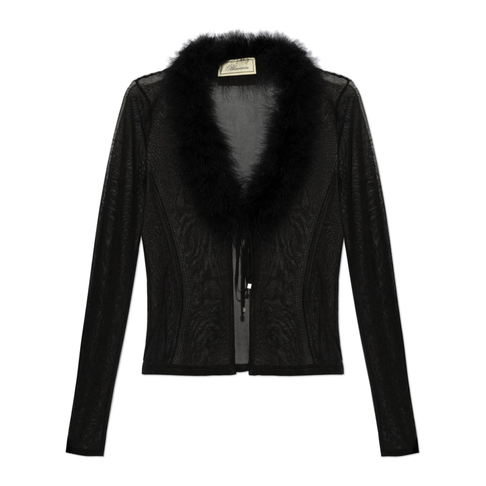Blumarine Vest met bont Black Dames