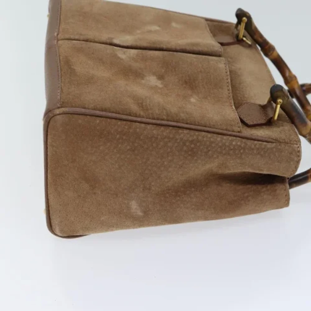 Gucci Vintage Pre-owned Suede handbags Beige Dames