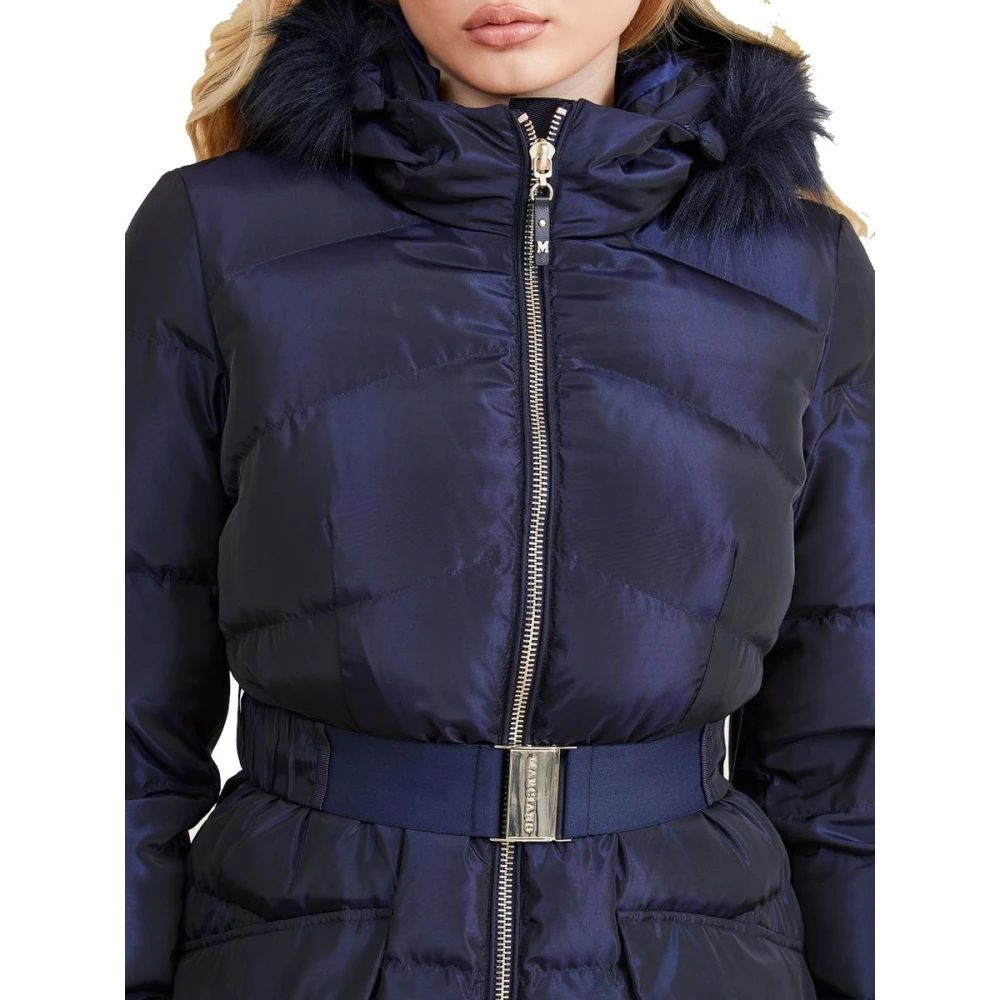 Guess Lange Puffer Jas Blue Dames
