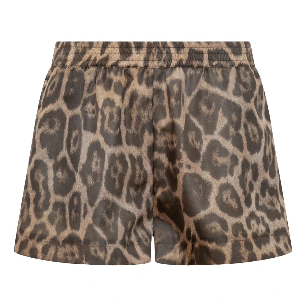 Stella Mccartney Luipaardprint Trekkoord Shorts Bruin Brown Dames