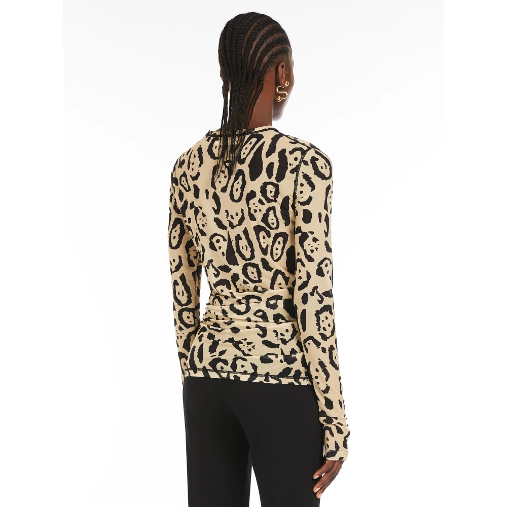 SPORTMAX Beige Lange Mouwen Aansluitende Polos Beige Dames