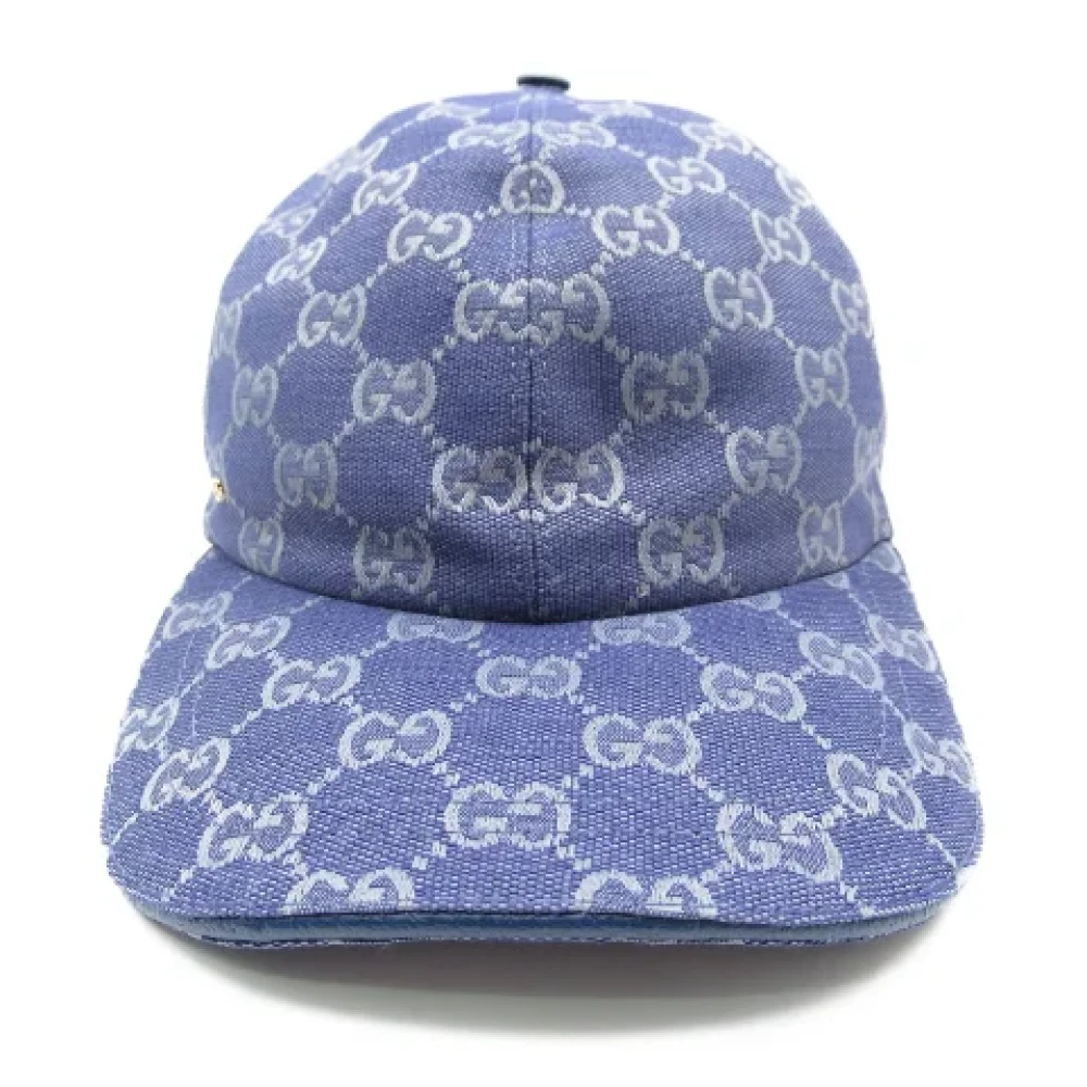 Gucci Vintage Pre-owned Canvas hats Blue Dames