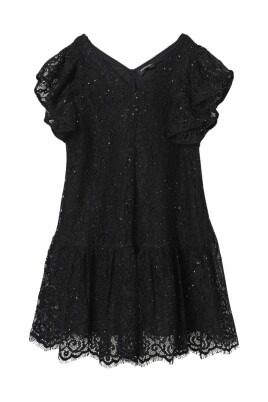 black-sequined-flutter-sleeve-dress