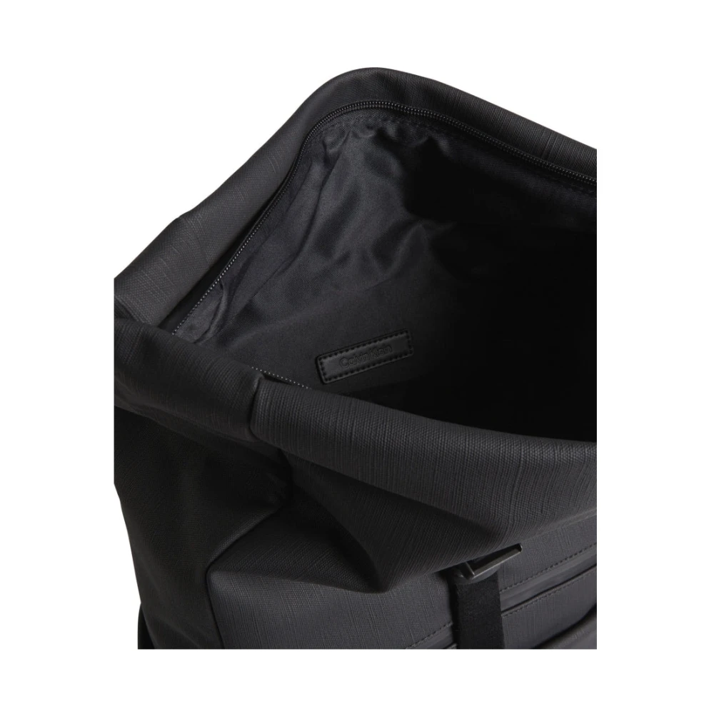Calvin Klein Sensuele Roll Top Zwarte Rugzak Black Heren