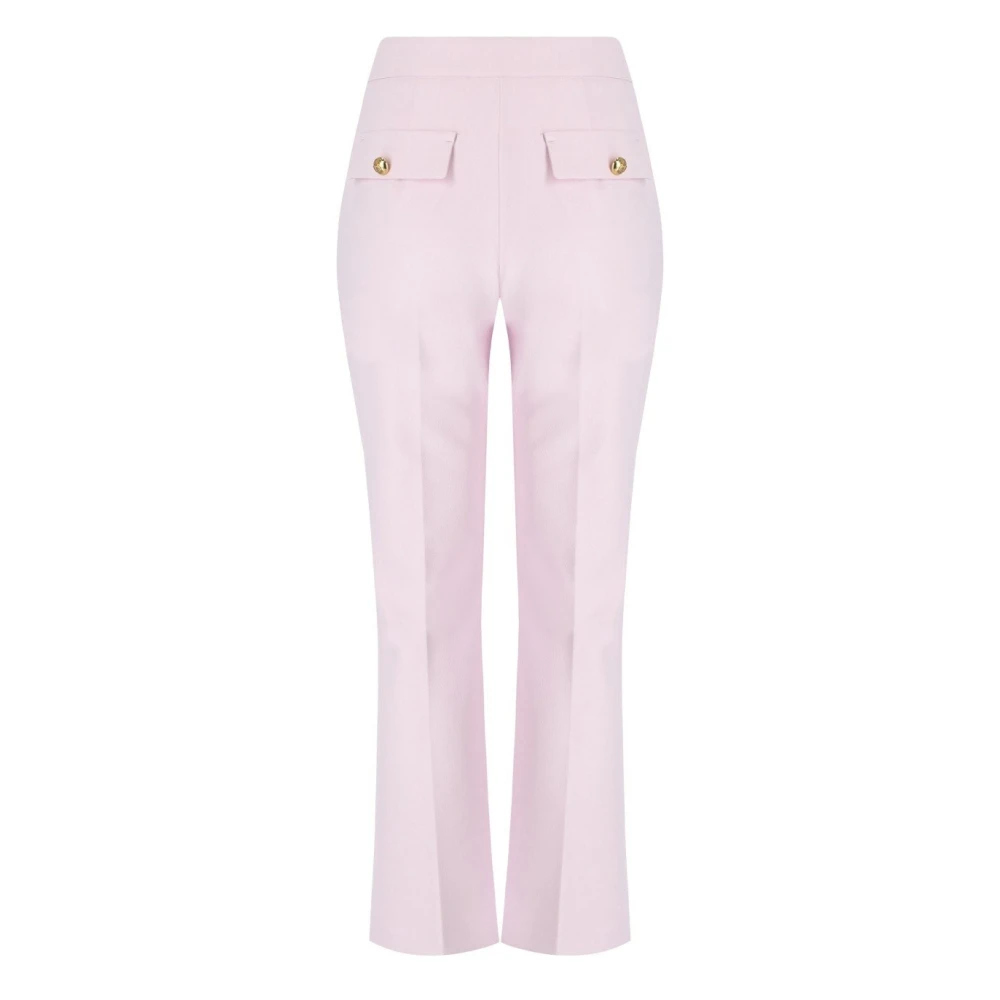Elisabetta Franchi Roze Cropped Flared Broek Pink Dames