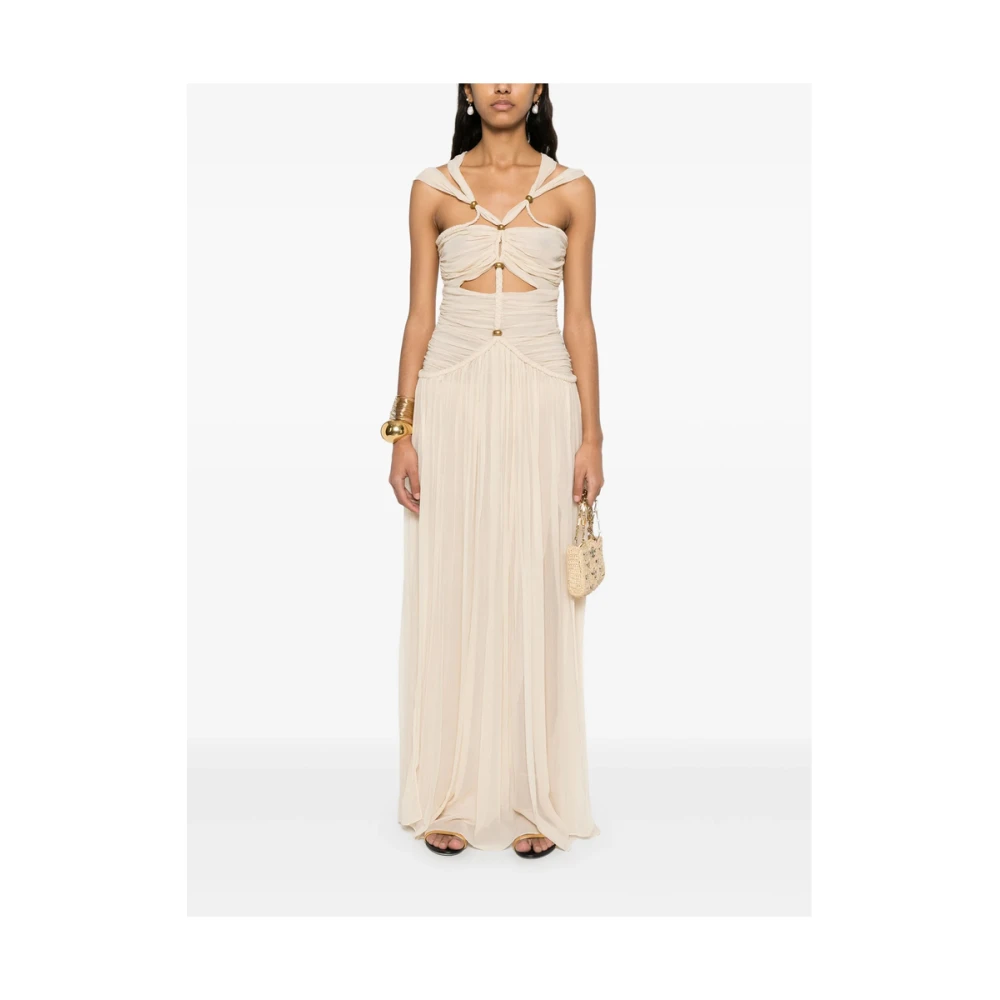 Isabel marant Beige Geplooide Cut-Out Jurk Beige Dames
