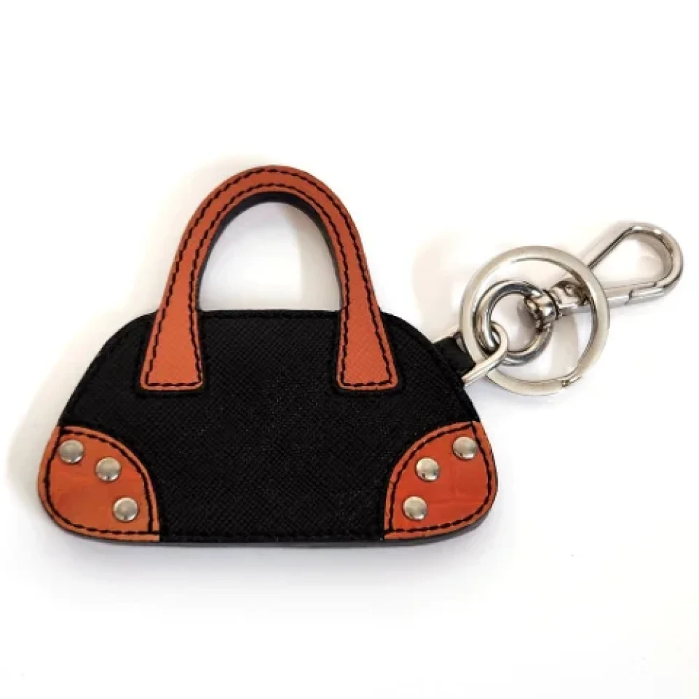 Prada Vintage Pre-owned Fabric key-holders Black Dames