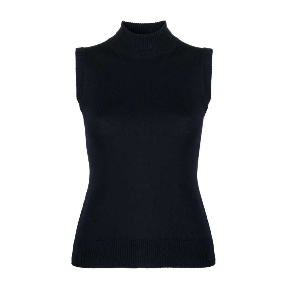 SPORTMAX Midnight Blue Roll-Neck Vest Blue Dames
