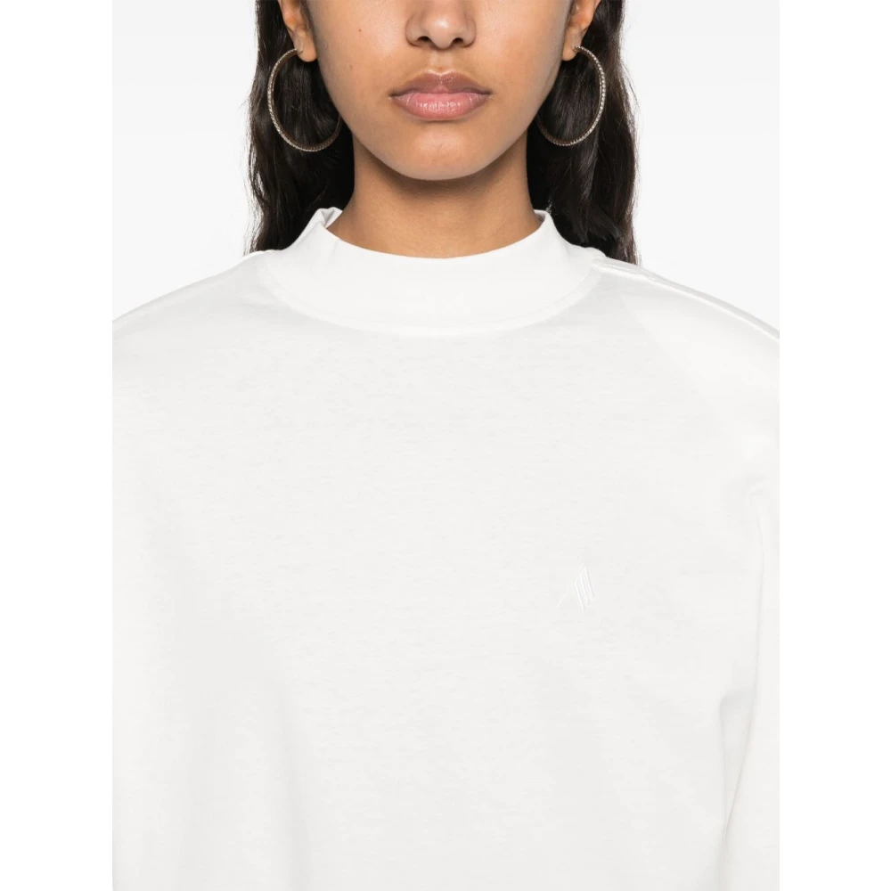 The Attico Witte Crew Neck Top Korte Mouwen White Dames